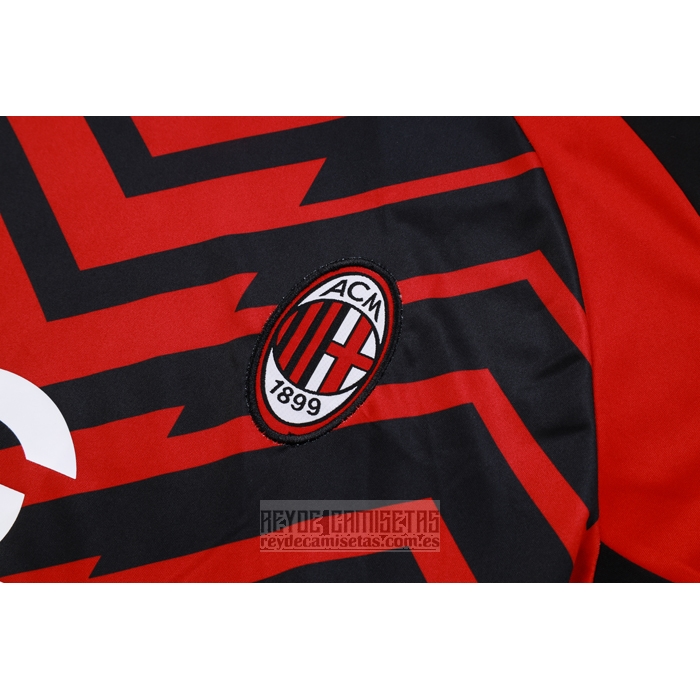 Chandal del AC Milan Manga Corta 2023-2024 Rojo y Negro